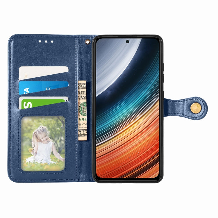 For Xiaomi Redmi K40S Retro Solid Color Buckle Leather Phone Case