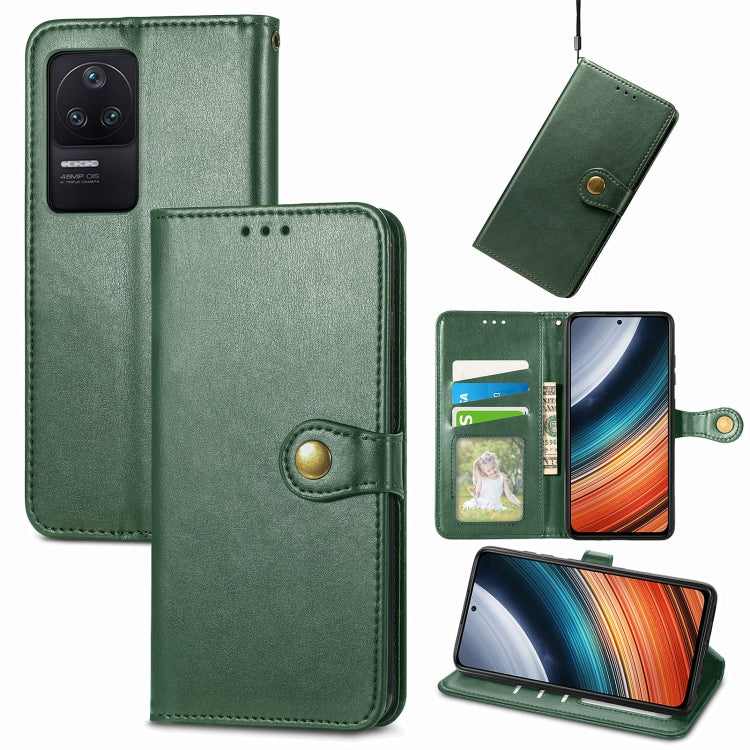 For Xiaomi Redmi K40S Retro Solid Color Buckle Leather Phone Case