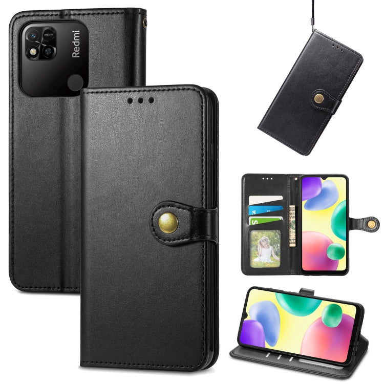 For Xiaomi Redmi 10A Retro Solid Color Buckle Leather Phone Case