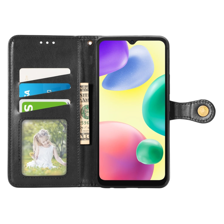 For Xiaomi Redmi 10A Retro Solid Color Buckle Leather Phone Case