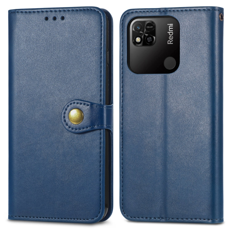For Xiaomi Redmi 10A Retro Solid Color Buckle Leather Phone Case