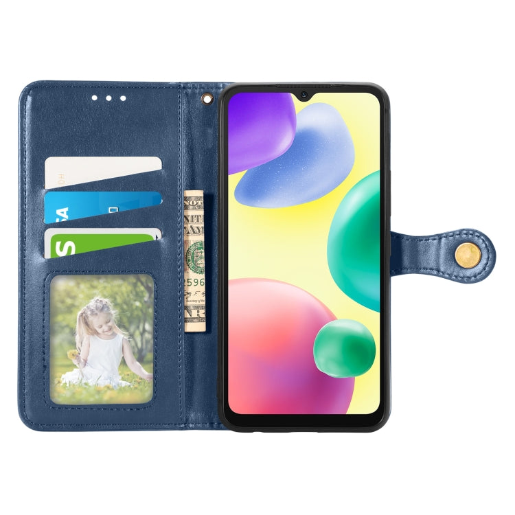 For Xiaomi Redmi 10A Retro Solid Color Buckle Leather Phone Case