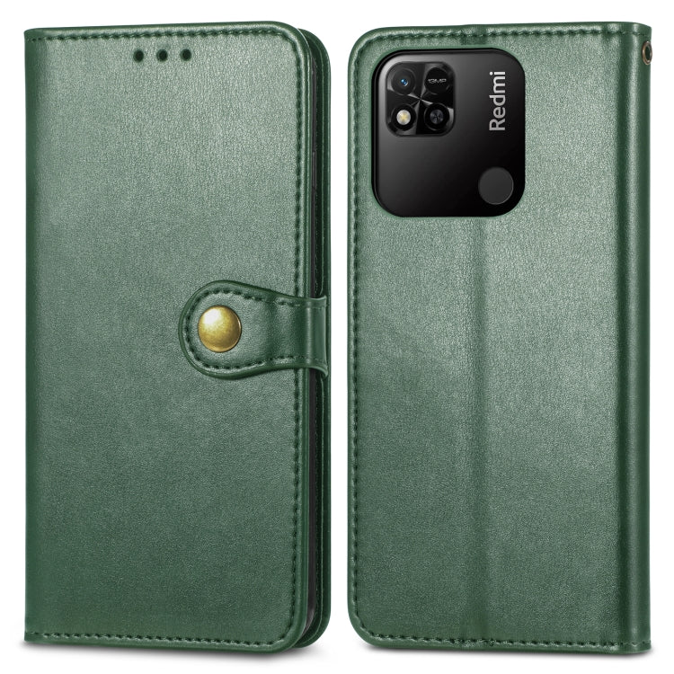 For Xiaomi Redmi 10A Retro Solid Color Buckle Leather Phone Case