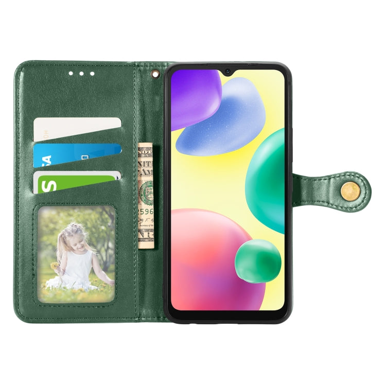 For Xiaomi Redmi 10A Retro Solid Color Buckle Leather Phone Case
