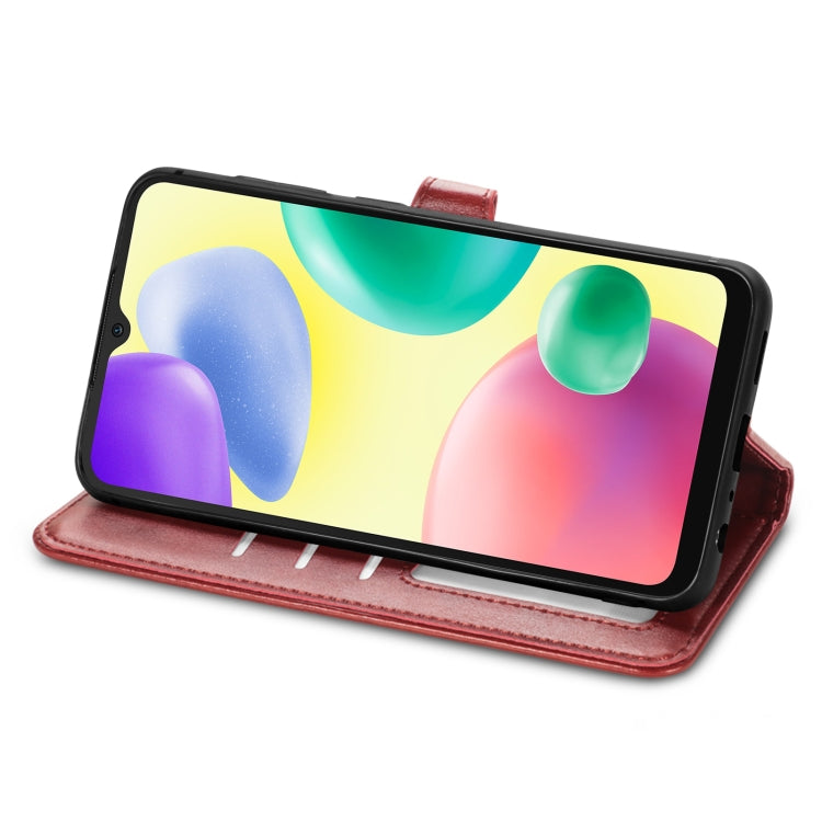 For Xiaomi Redmi 10A Retro Solid Color Buckle Leather Phone Case