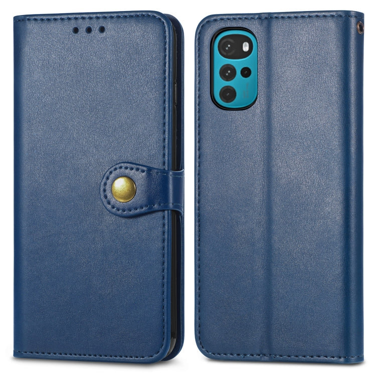 For Motorola Moto G22 Retro Solid Color Buckle Leather Phone Case