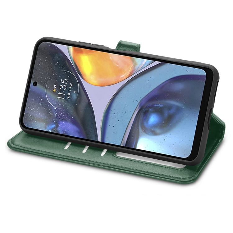 For Motorola Moto G22 Retro Solid Color Buckle Leather Phone Case