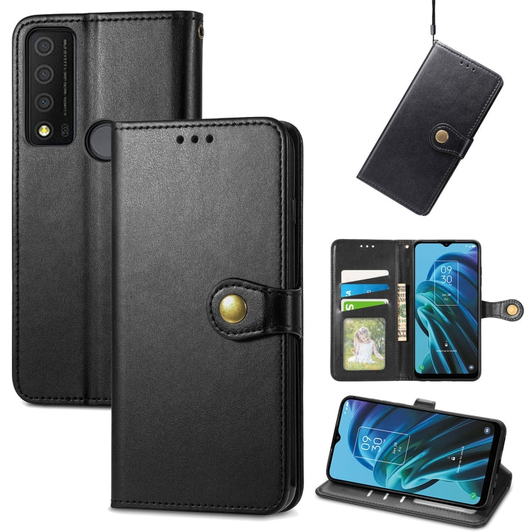 For TCL 30 XE 5G Retro Solid Color Buckle Leather Phone Case