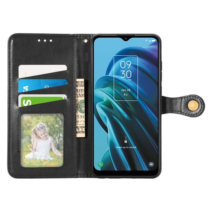 For TCL 30 XE 5G Retro Solid Color Buckle Leather Phone Case