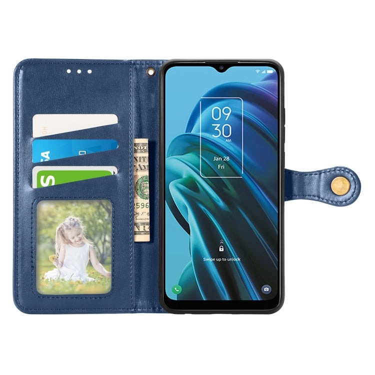 For TCL 30 XE 5G Retro Solid Color Buckle Leather Phone Case