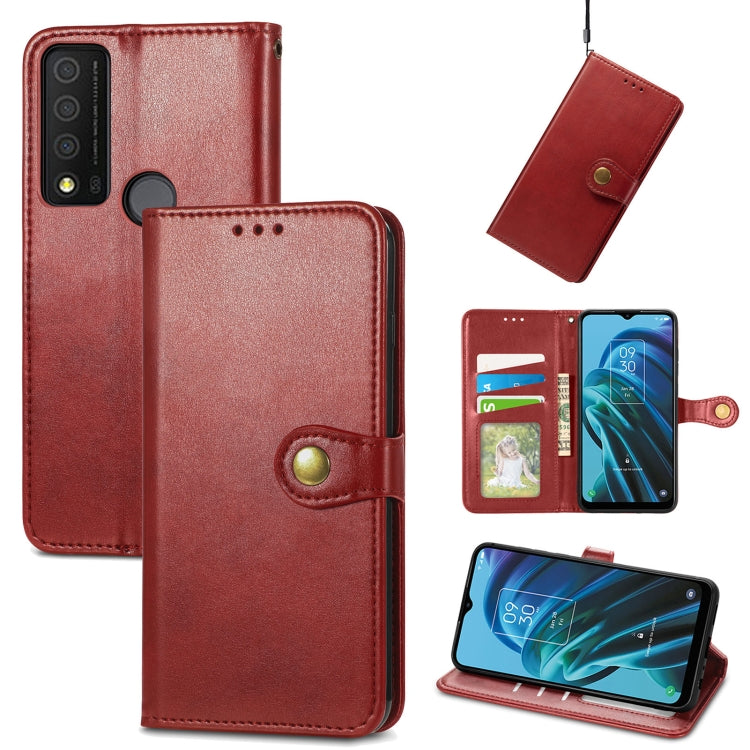 For TCL 30 XE 5G Retro Solid Color Buckle Leather Phone Case