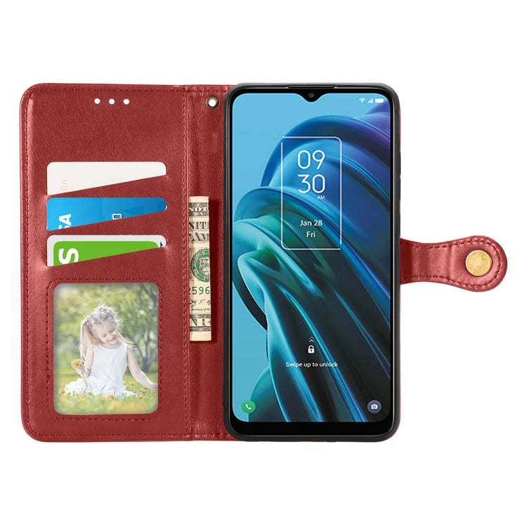 For TCL 30 XE 5G Retro Solid Color Buckle Leather Phone Case
