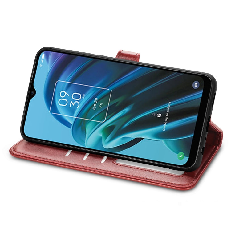 For TCL 30 XE 5G Retro Solid Color Buckle Leather Phone Case