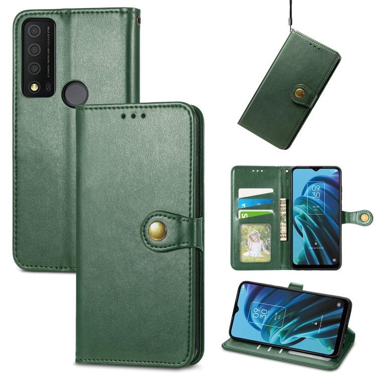For TCL 30 XE 5G Retro Solid Color Buckle Leather Phone Case