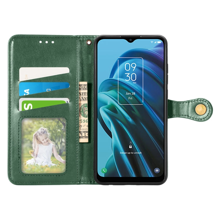 For TCL 30 XE 5G Retro Solid Color Buckle Leather Phone Case