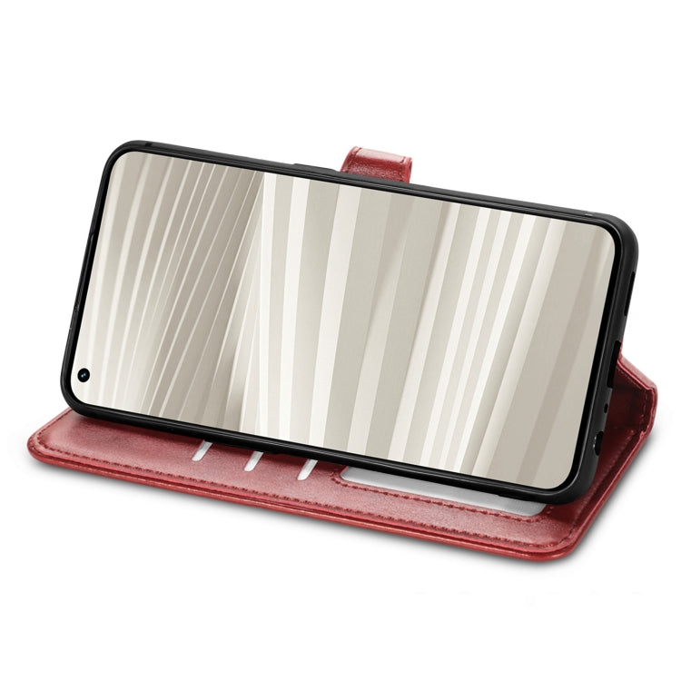 For OPPO Realme GT2 Pro Retro Solid Color Buckle Leather Phone Case