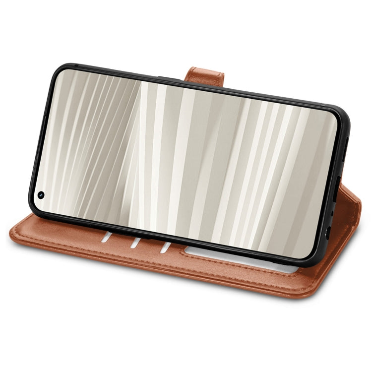 For OPPO Realme GT2 Pro Retro Solid Color Buckle Leather Phone Case