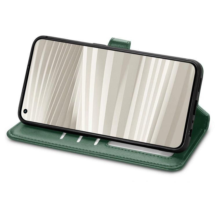 For OPPO Realme GT2 Pro Retro Solid Color Buckle Leather Phone Case