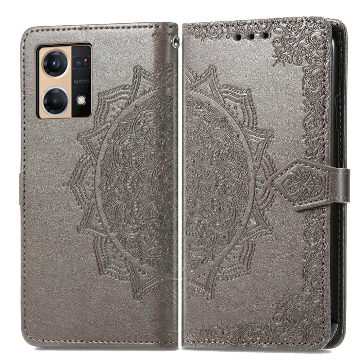 For OPPO Reno7 4G Mandala Flower Embossed Horizontal Flip Leather Phone Case