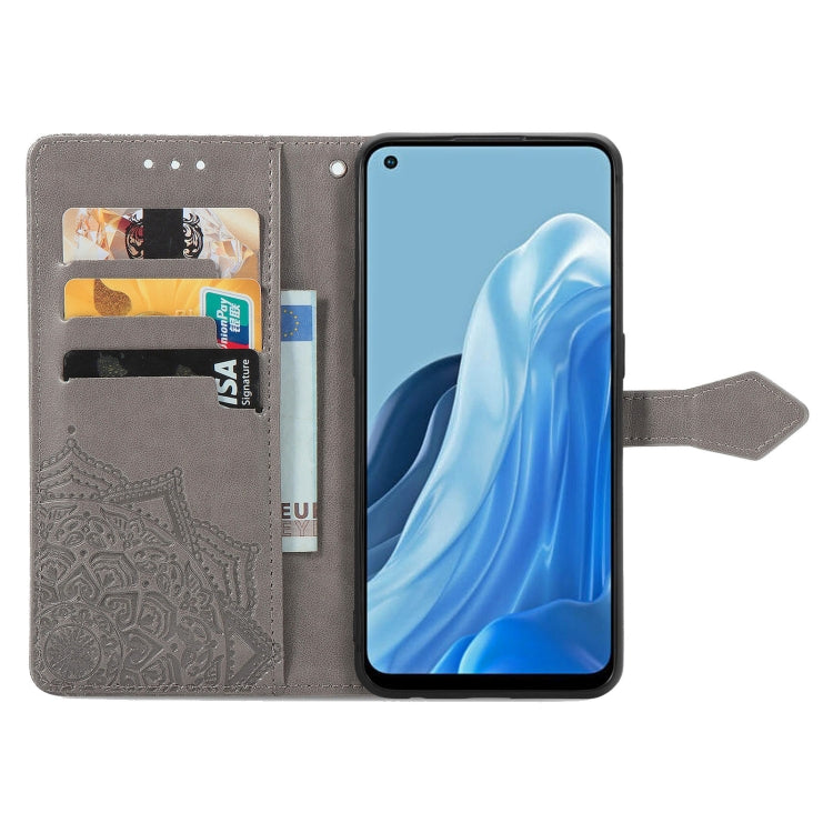 For OPPO Reno7 4G Mandala Flower Embossed Horizontal Flip Leather Phone Case