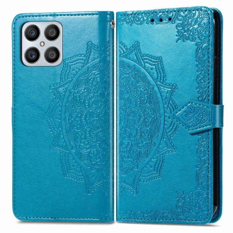 For Honor X8 Mandala Flower Embossed Horizontal Flip Leather Phone Case