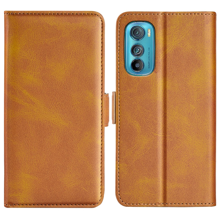 For Motorola Moto Edge 30 5G Dual-side Magnetic Buckle Horizontal Flip Leather Phone Case