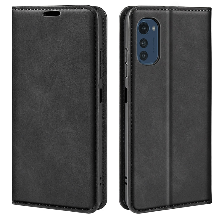 For Motorola Moto E32 4G Retro-skin  Magnetic Suction Leather Phone Case