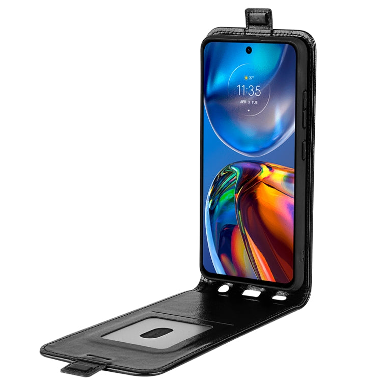 For Motorola Moto E32 4G R64 Texture Single Vertical Flip Leather Phone Case