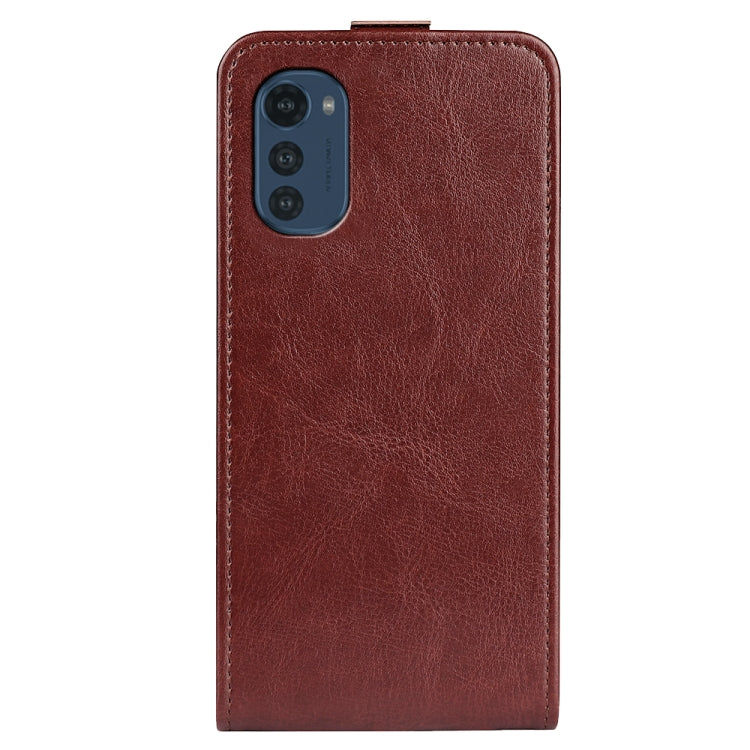 For Motorola Moto E32 4G R64 Texture Single Vertical Flip Leather Phone Case