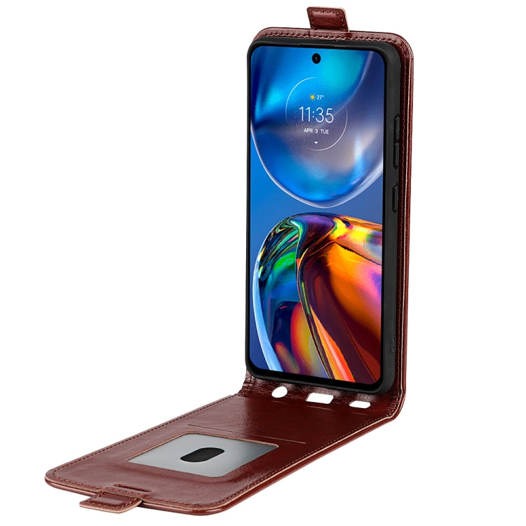 For Motorola Moto E32 4G R64 Texture Single Vertical Flip Leather Phone Case