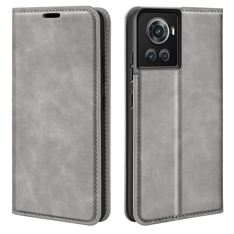For OnePlus Ace / 10R Retro-skin Magnetic Suction Leather Phone Case