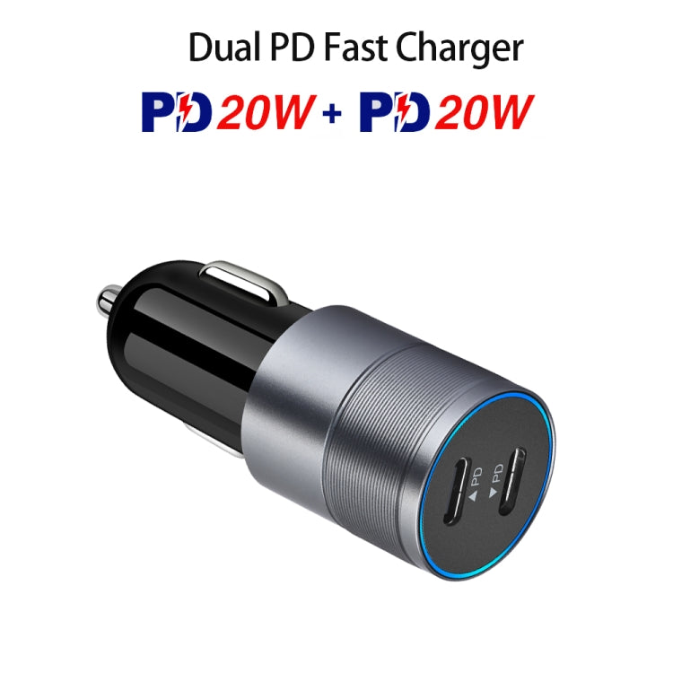 PD 40W Dual PD3.0 Type-C Car Charger