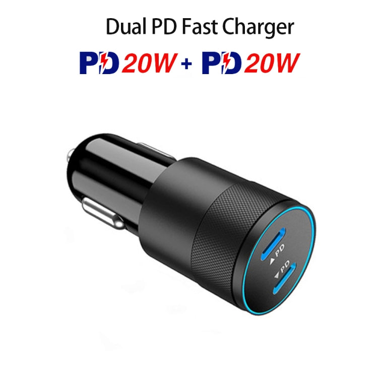 PD 40W Dual PD3.0 Type-C Car Charger