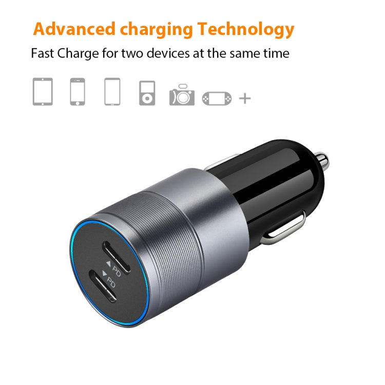 PD 40W Dual PD3.0 Type-C Car Charger