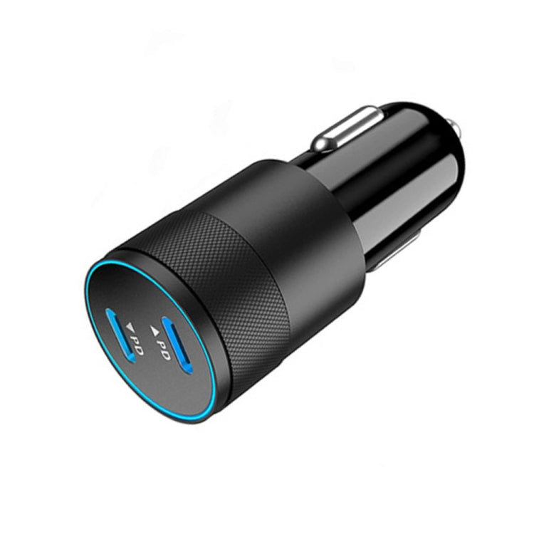 Dual PD 3.0 40W Type-C Car charger with 1m Type-C to Type-C Data Cable