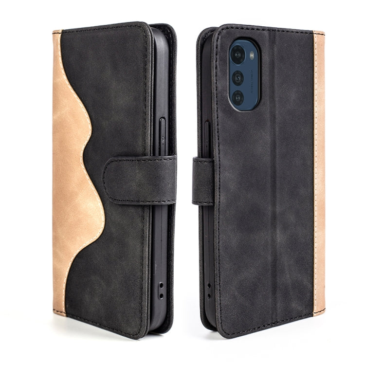 For Motorola Moto E32 4G Stitching Horizontal Flip Leather Phone Case