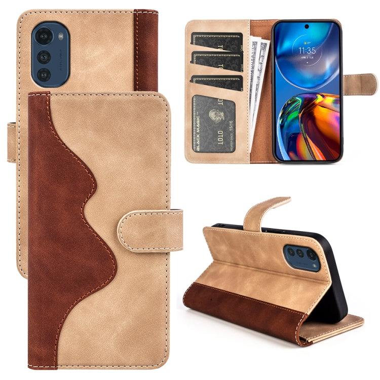 For Motorola Moto E32 4G Stitching Horizontal Flip Leather Phone Case