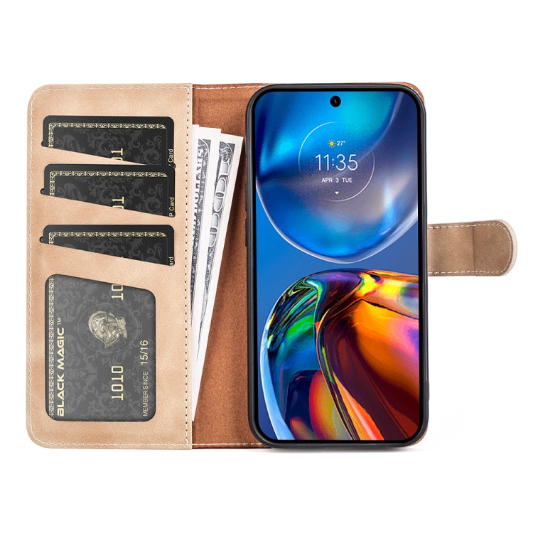 For Motorola Moto E32 4G Stitching Horizontal Flip Leather Phone Case