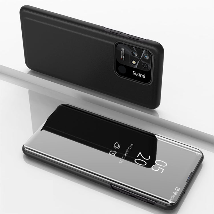 For Xiaomi Redmi 10C Plated Mirror Horizontal Flip Leather Case with Holder