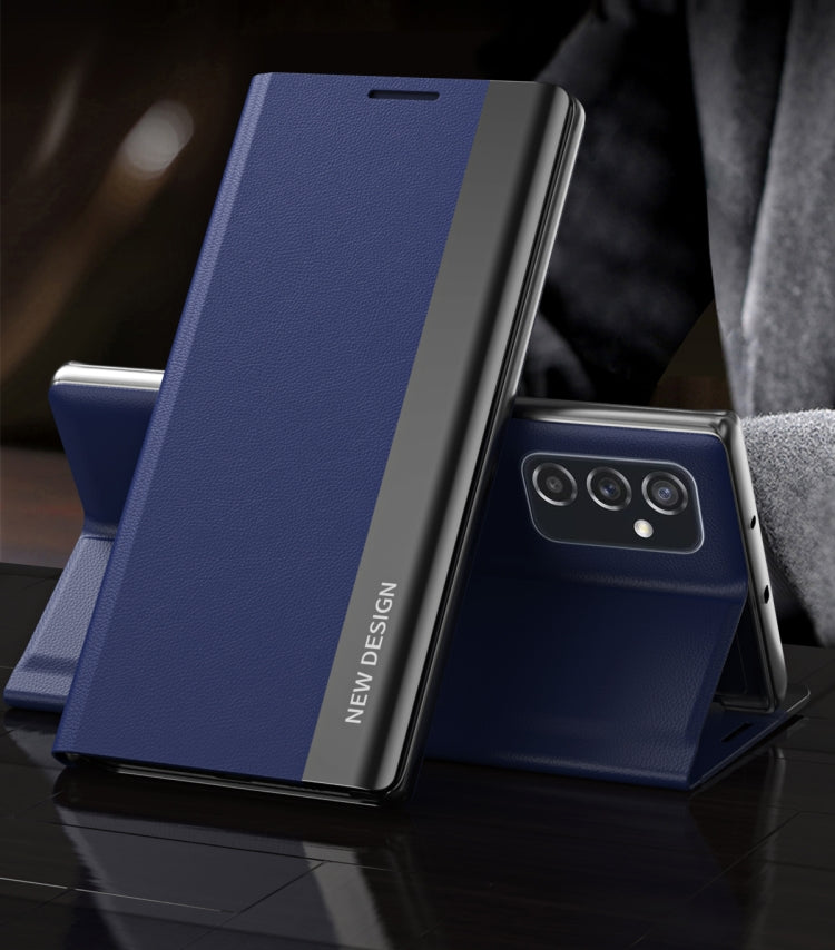 For Samsung Galaxy M23 5G Side Electroplated Adsorption Flip Leather Case