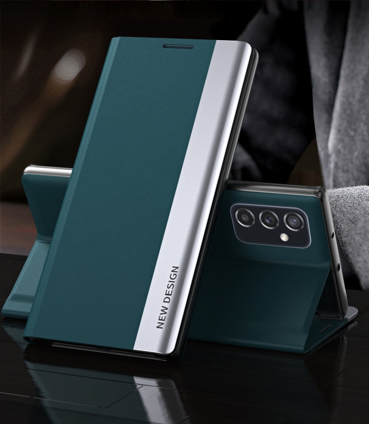 For Samsung Galaxy M23 5G Side Electroplated Adsorption Flip Leather Case