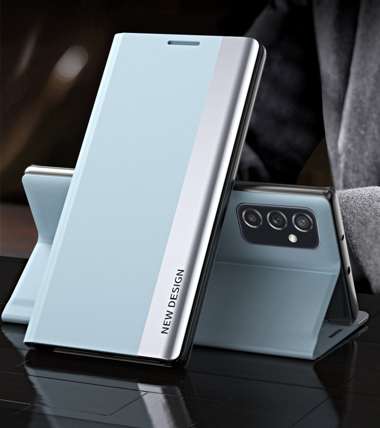 For Samsung Galaxy M23 5G Side Electroplated Adsorption Flip Leather Case