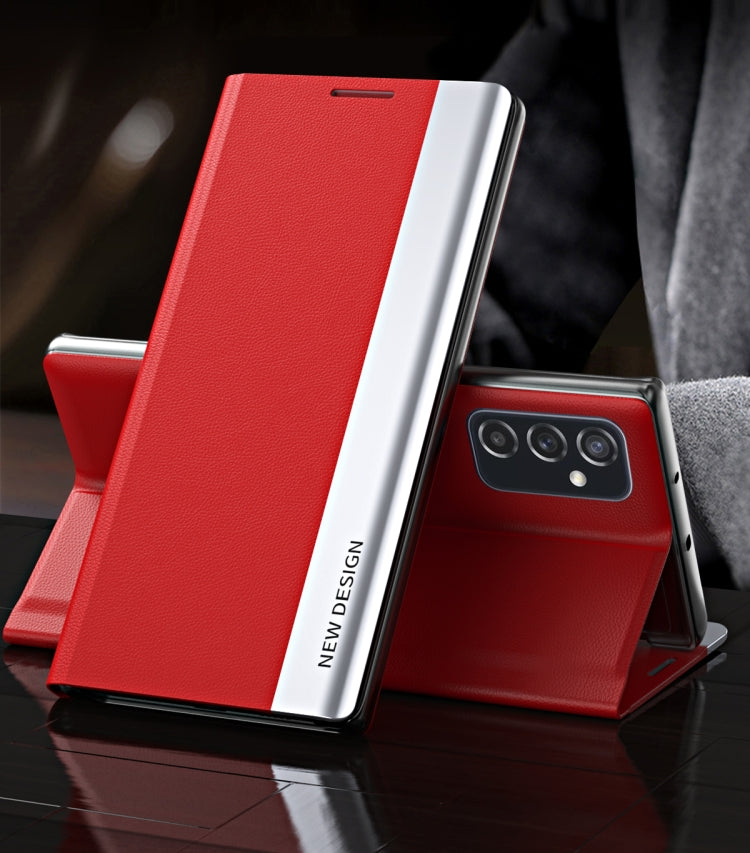 For Samsung Galaxy M23 5G Side Electroplated Adsorption Flip Leather Case