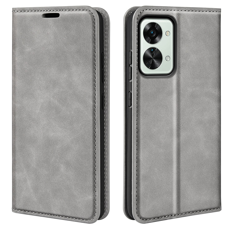 For OnePlus Nord 2T 5G Retro-skin Magnetic Suction Flip Leather Phone Case