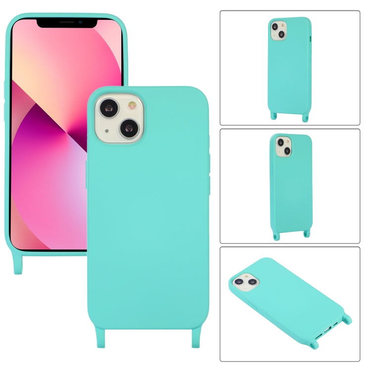 For iPhone 13 Crossbody Lanyard Elastic Silicone Phone Case