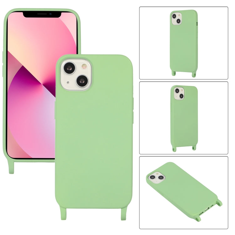 For iPhone 13 Crossbody Lanyard Elastic Silicone Phone Case