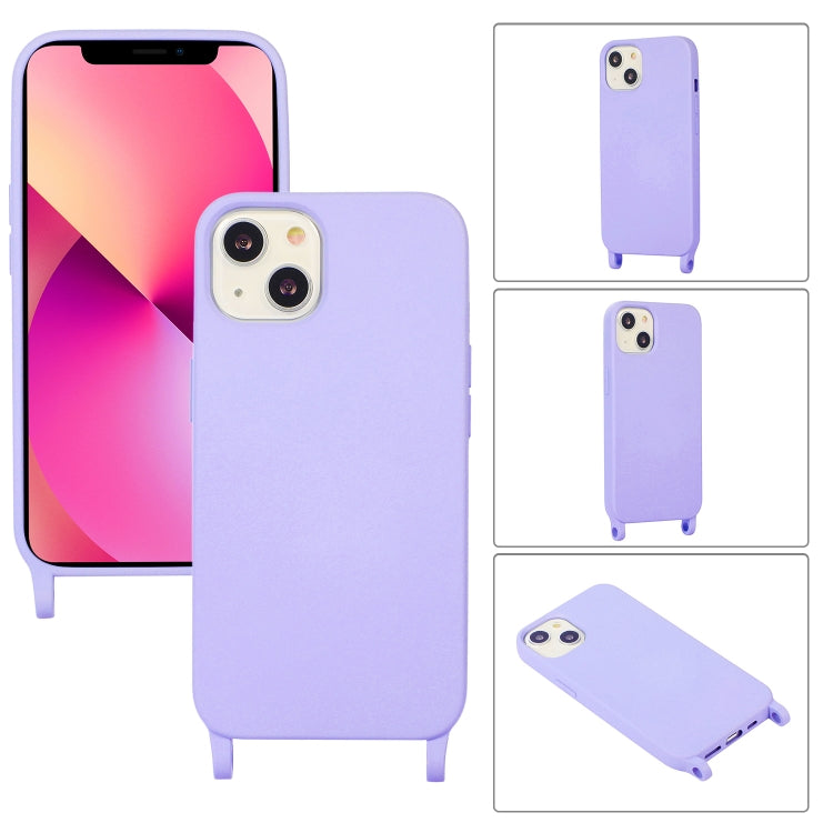 For iPhone 13 Crossbody Lanyard Elastic Silicone Phone Case