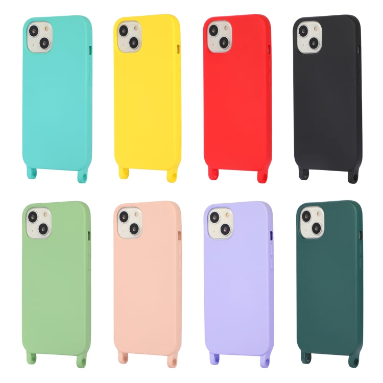 For iPhone 13 Crossbody Lanyard Elastic Silicone Phone Case