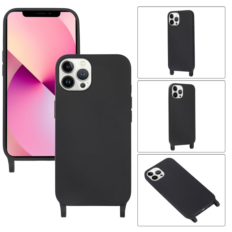For iPhone 13 Pro Max Crossbody Lanyard Elastic Silicone Phone Case