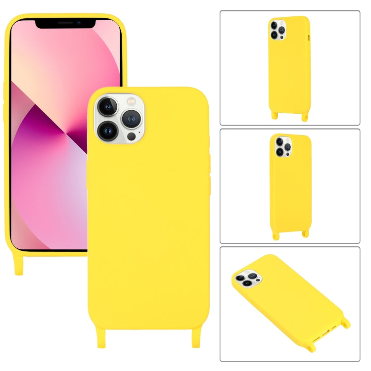 For iPhone 13 Pro Max Crossbody Lanyard Elastic Silicone Phone Case